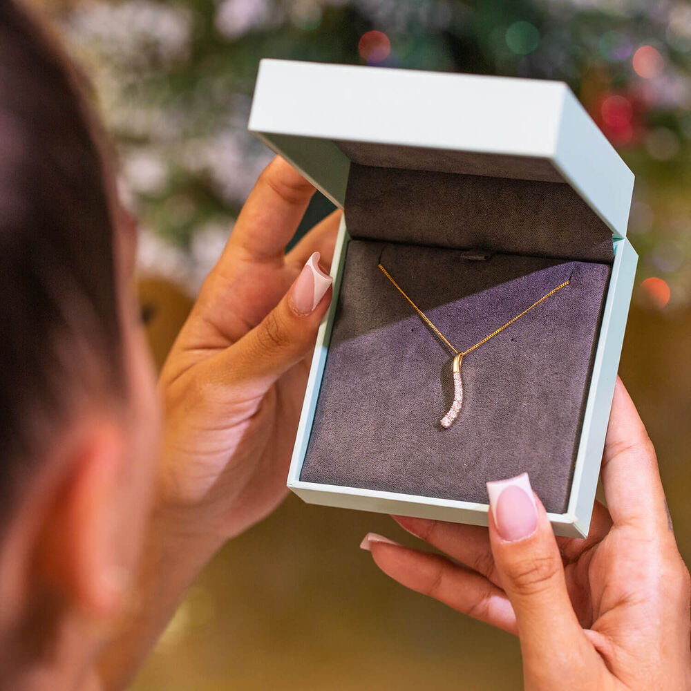 ${productbrand} 9ct Yellow & White Gold 0.33ct Diamond Eternal Journey Pendant image number 7